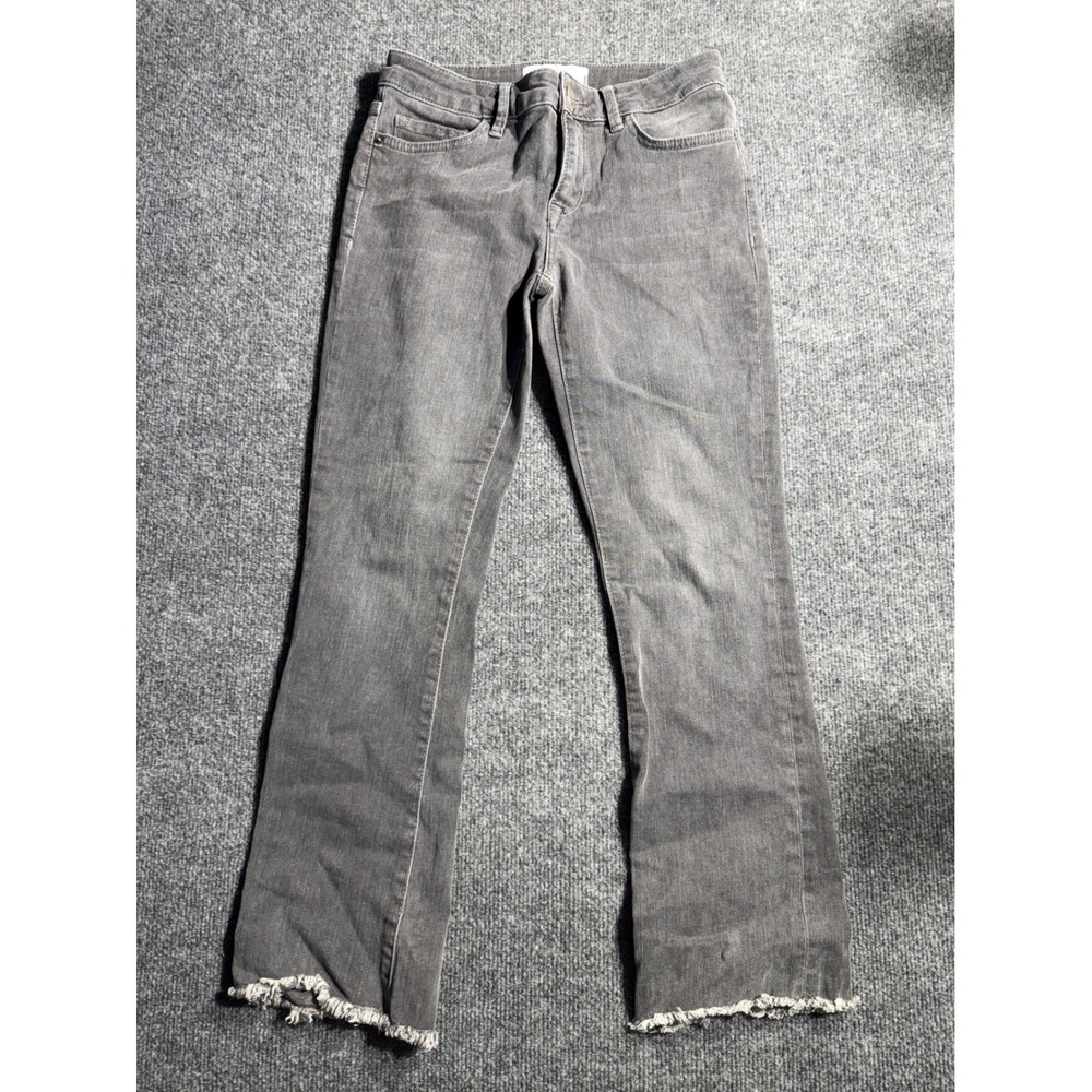 Free People Grey Flare Jeans Raw Hem Size 26 Faded Wash Denim 61502-16515125